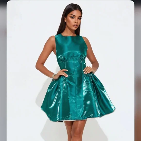 teal dress fashion nova Vestido Maxi Slinky Silky Smooth - Verde Azulado